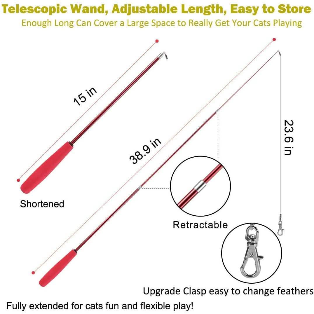 11-Pack: Interactive Cat Toy Wand