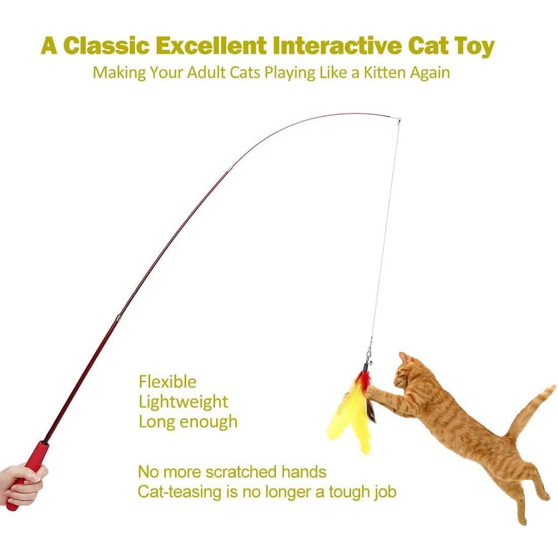 11-Pack: Interactive Cat Toy Wand