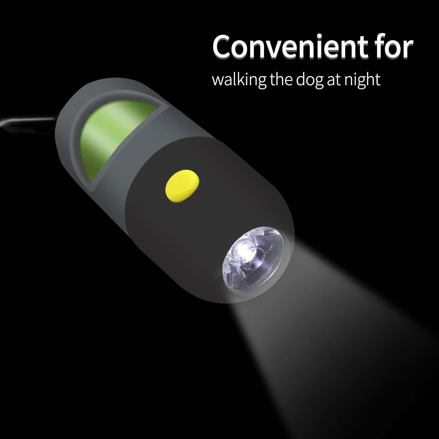 2-Pack: Dog Poop Bag Dispenser with Built-in LED Flashlight