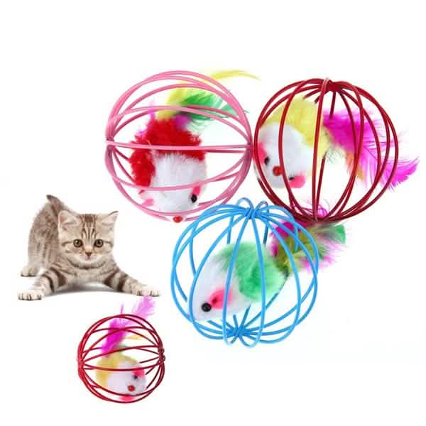5-Pack: Pet Cat Kitten Playing Mouse Ball Cage