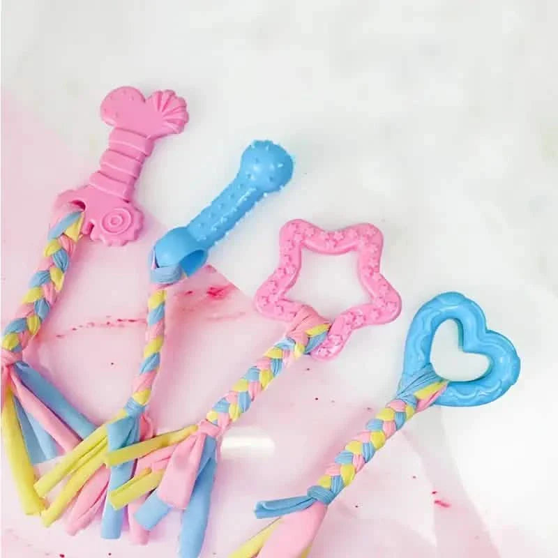 6-Pack: Puppy Teething Chew Toys with Interactive Ropes
