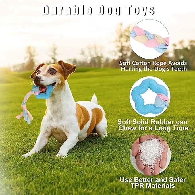 6-Pack: Puppy Teething Chew Toys with Interactive Ropes