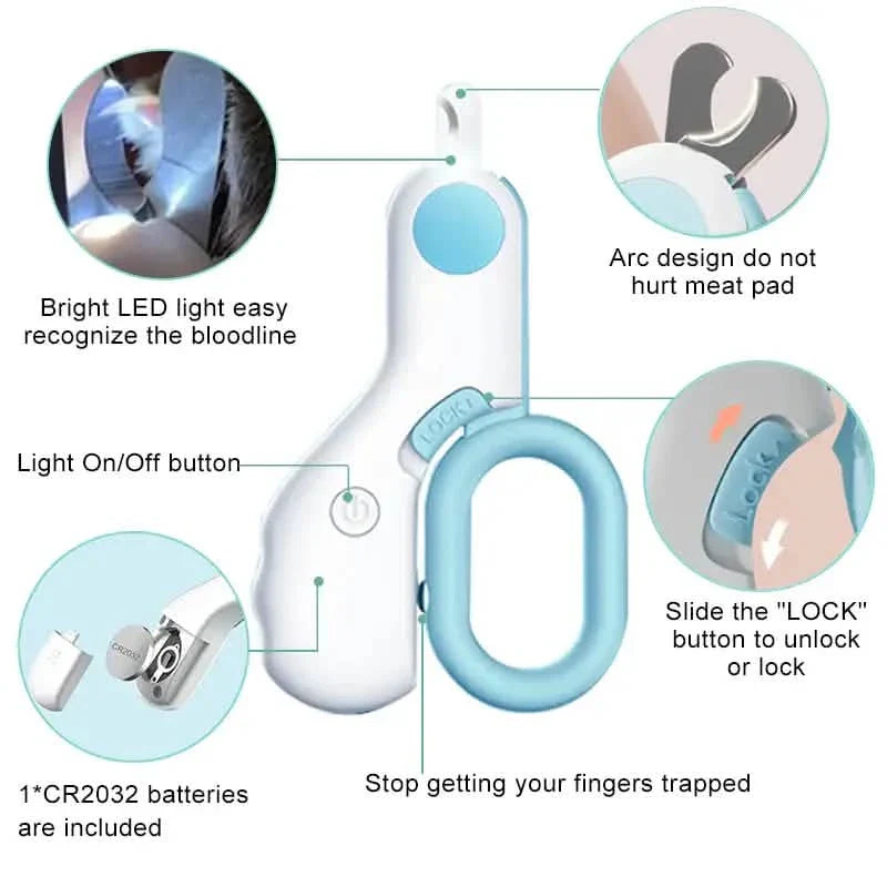 Cat Nail Clipper with LED Light