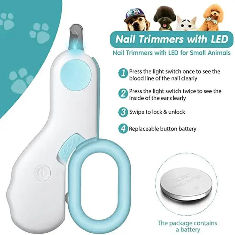 Cat Nail Clipper with LED Light