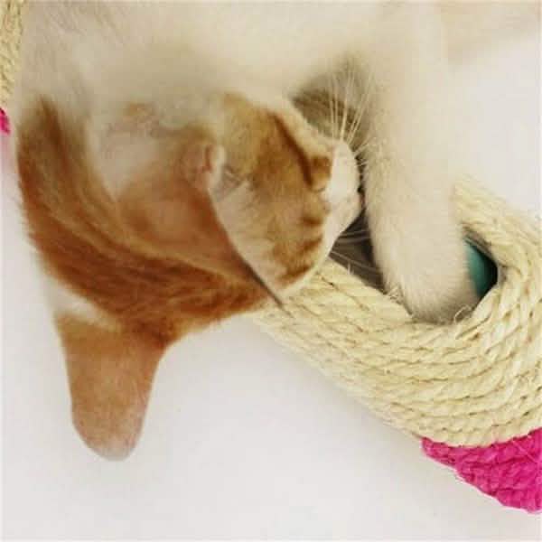 Pet Cat Rolling Sisal Scratching Post Trapped With 3 Ball Training Novely Toy
