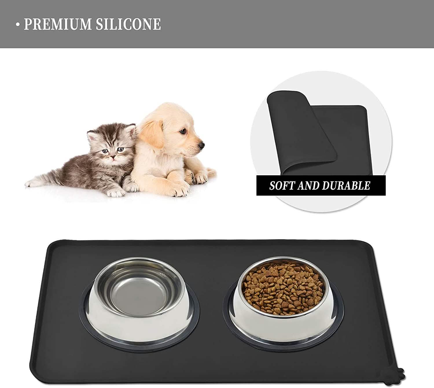 Reopet Silicone Dog Cat Bowl Mat Non-Stick Food Pad